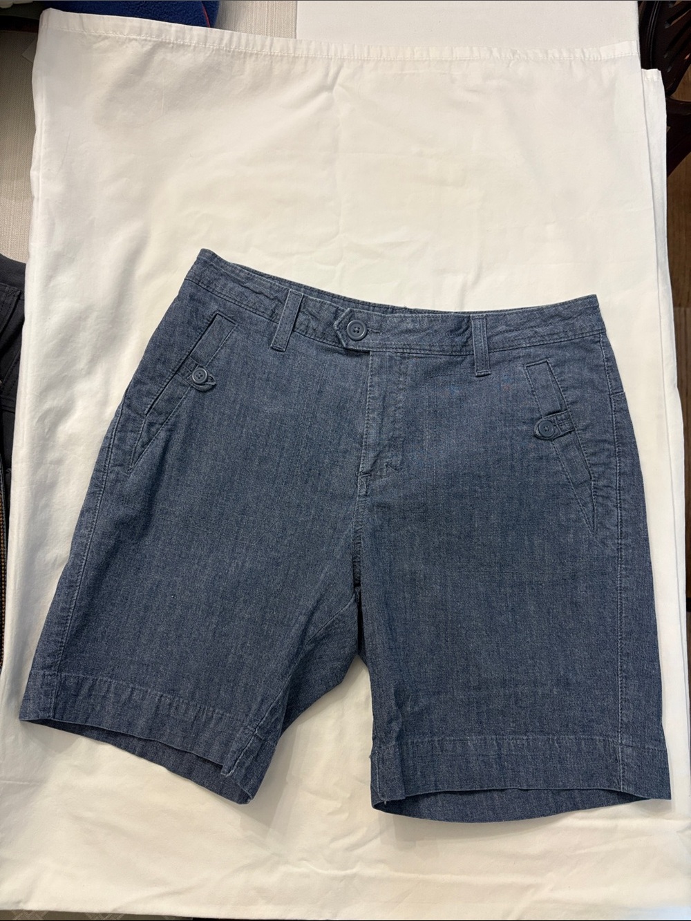 Women's Blue Denim-Style Bermuda Shorts